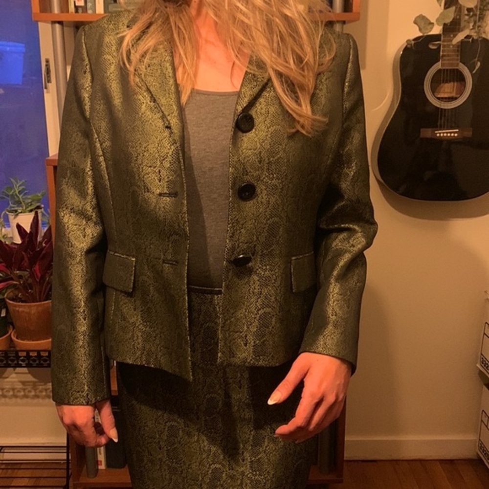 Snake Print Skirt Suit